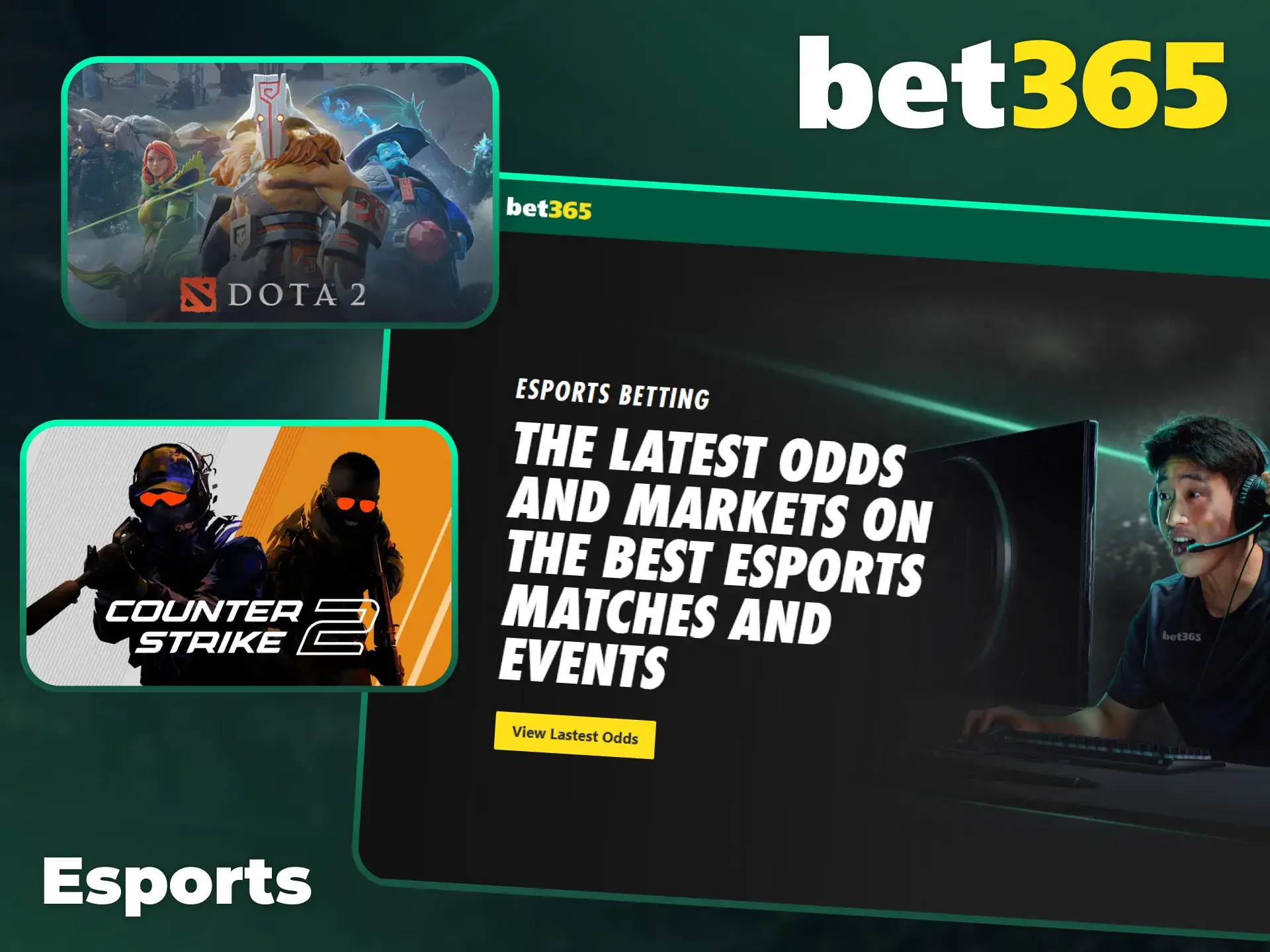 Join the action and bet on competitive esports tournaments at Bet365 sports.